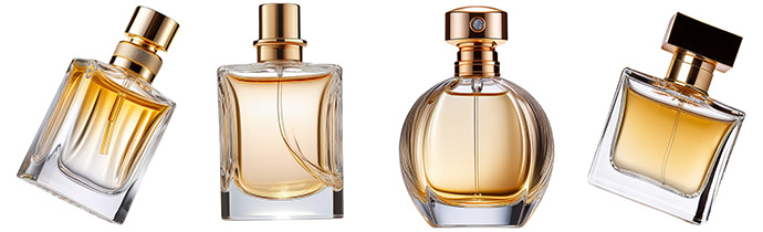 Bottles with world-class gold anodised aluminium caps and shrouds for the cosmetic and fragrance industries.